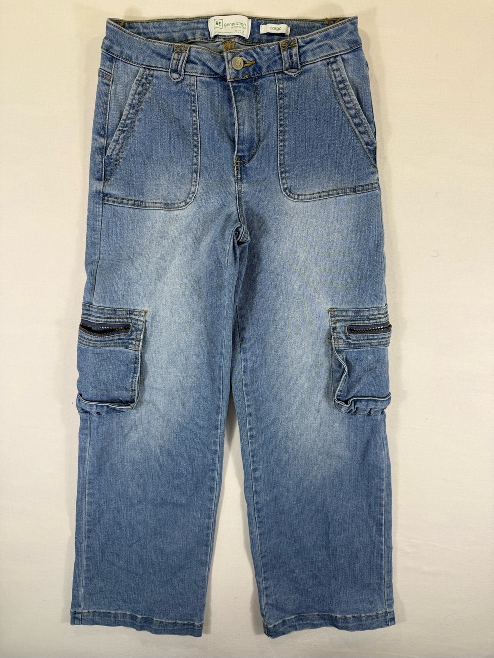 Celebrity Pink Medium Blue Cargo Wide-Leg Jeans